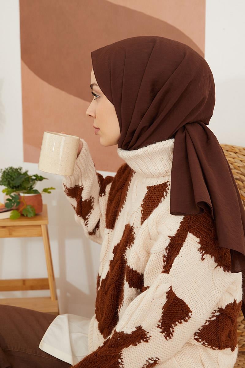 Fivescarf Kahverengi Tensel Şal