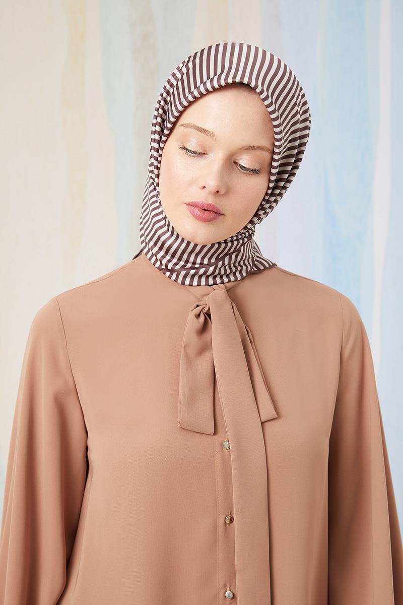 Fivescarf Kahverengi Twill Digital Eşarp