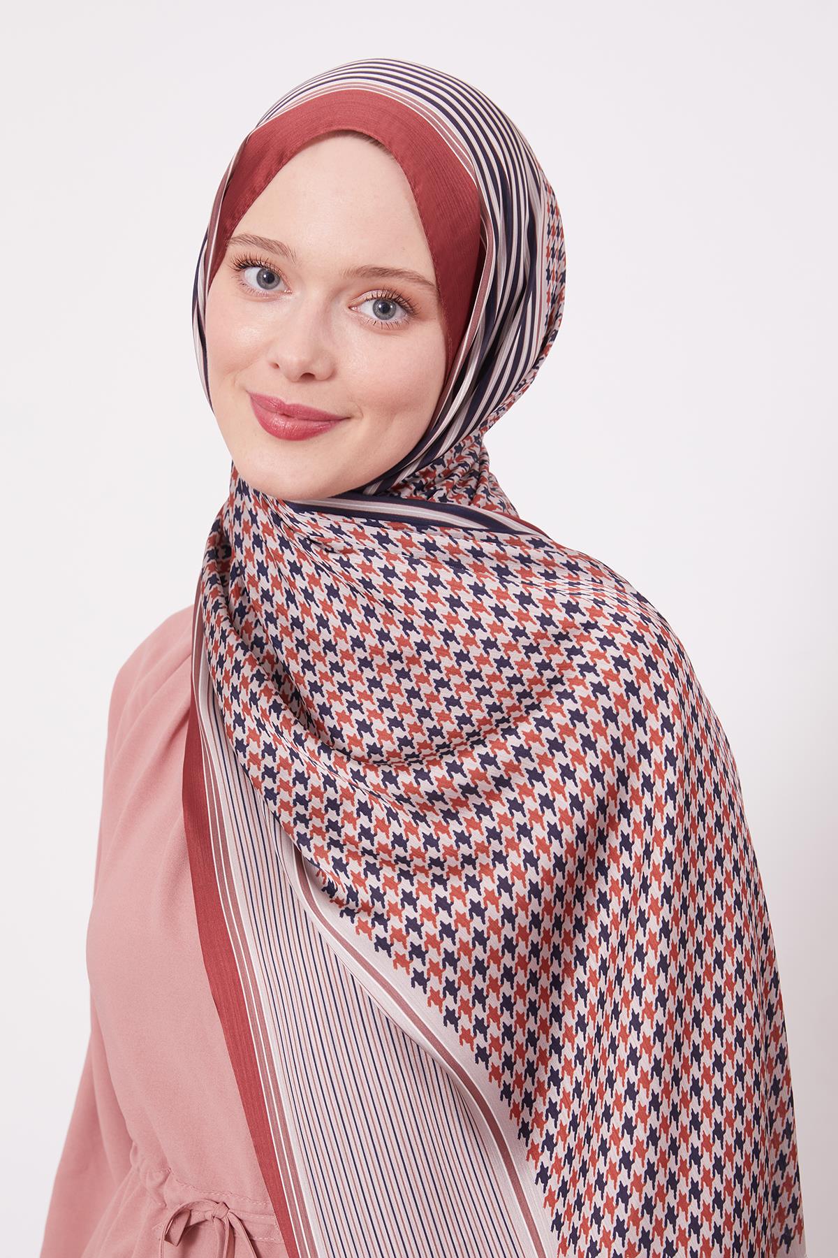 Fivescarf Kiremit Kazayağı Desen Brand Şal