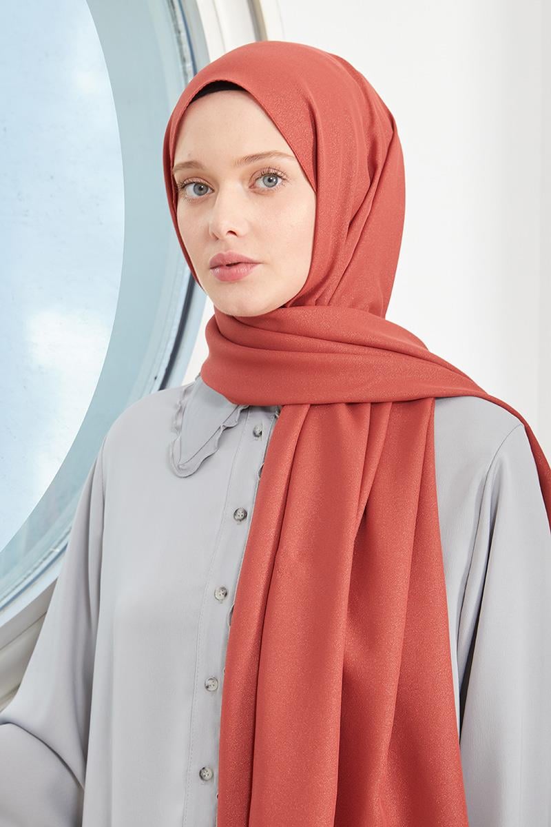 Fivescarf Kiremit Simli Otto Abiye Şal