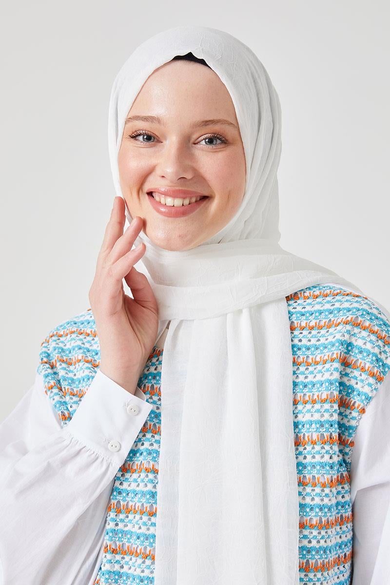 Fivescarf Kırık Beyaz Frozen Şal