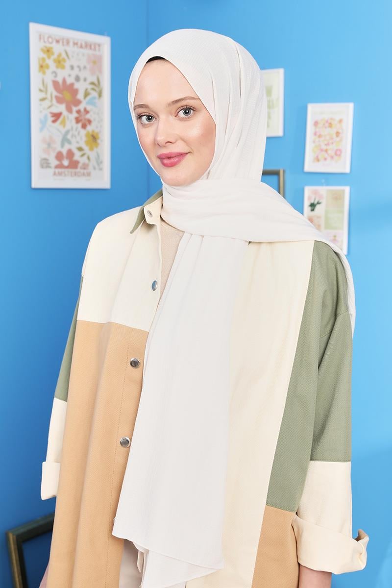 Fivescarf Kırık Beyaz Harmoni Şal