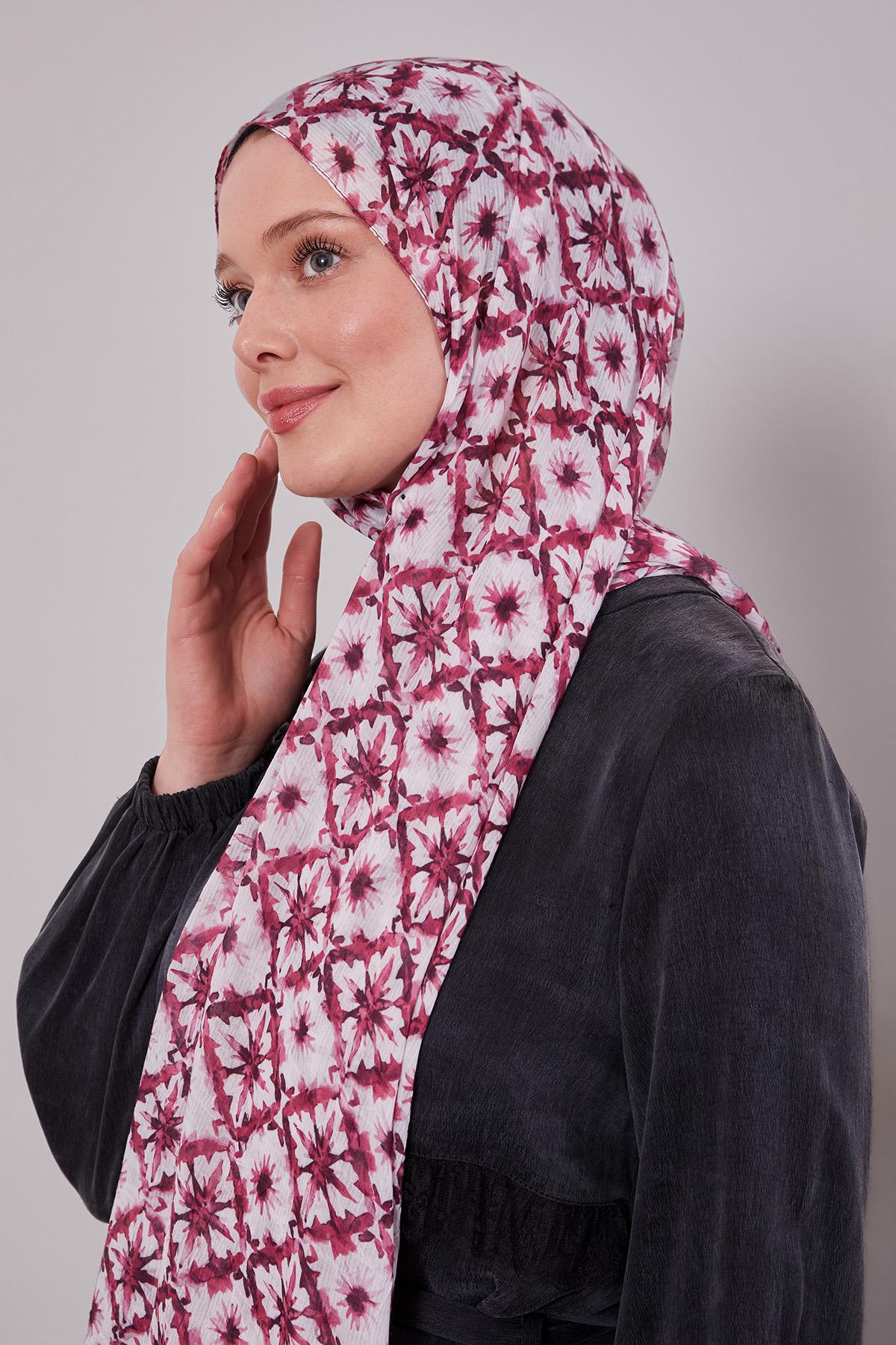 Fivescarf Kırmızı Kar Tanesi Desenli Craze Comfort Şal