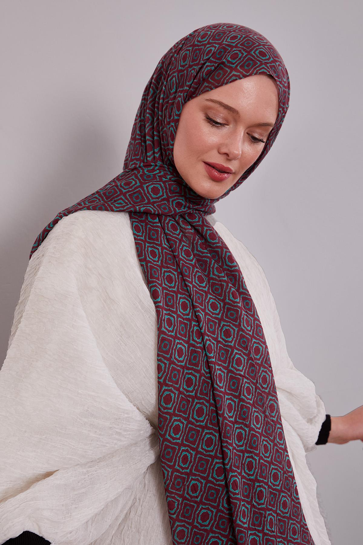 Fivescarf Kırmızı Karo Desenli Craze Comfort Şal