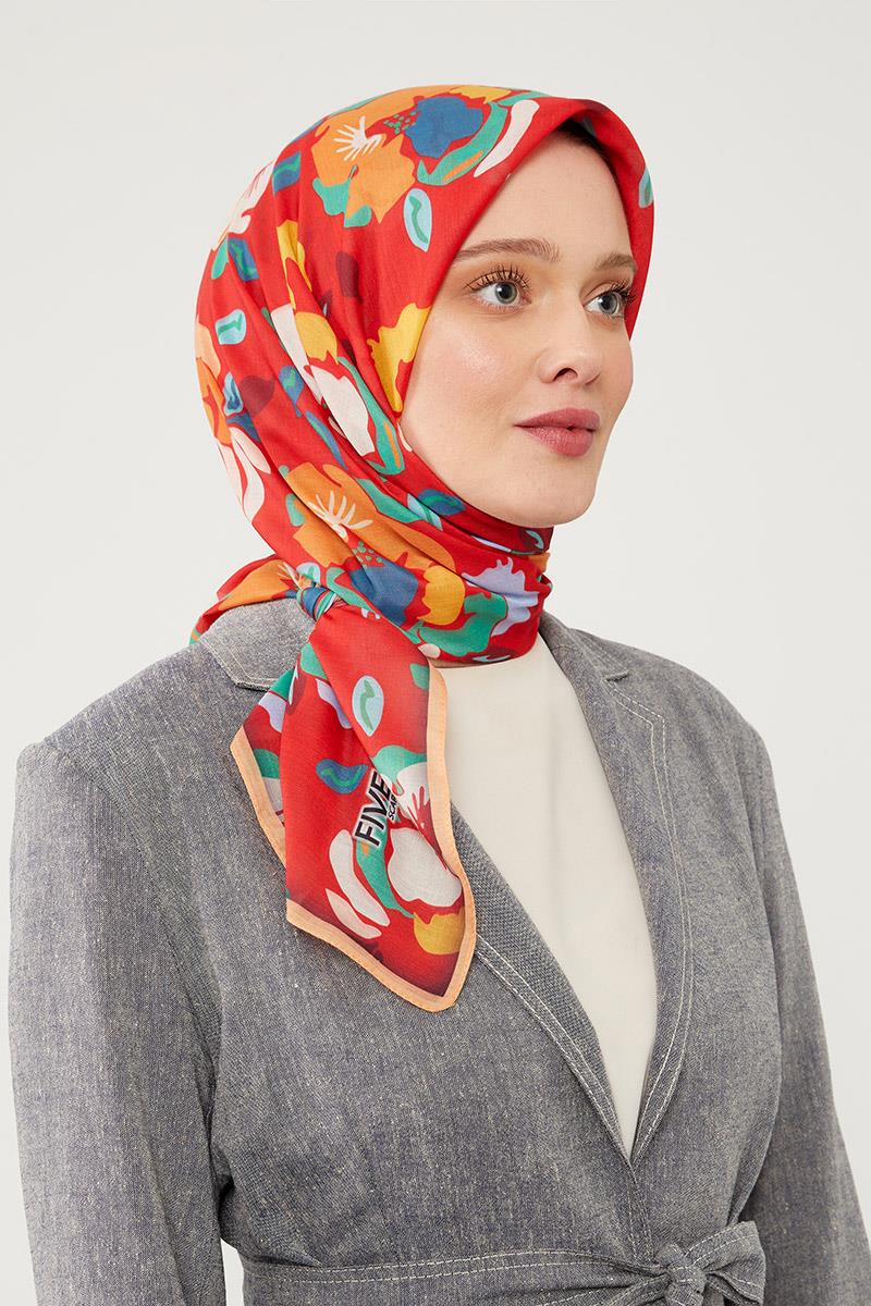 Fivescarf Kırmızı Soft Cotton Eşarp