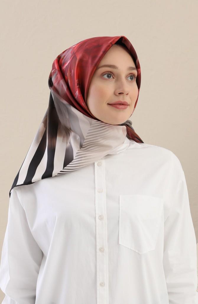 Fivescarf Kırmızı Twill Digital Eşarp