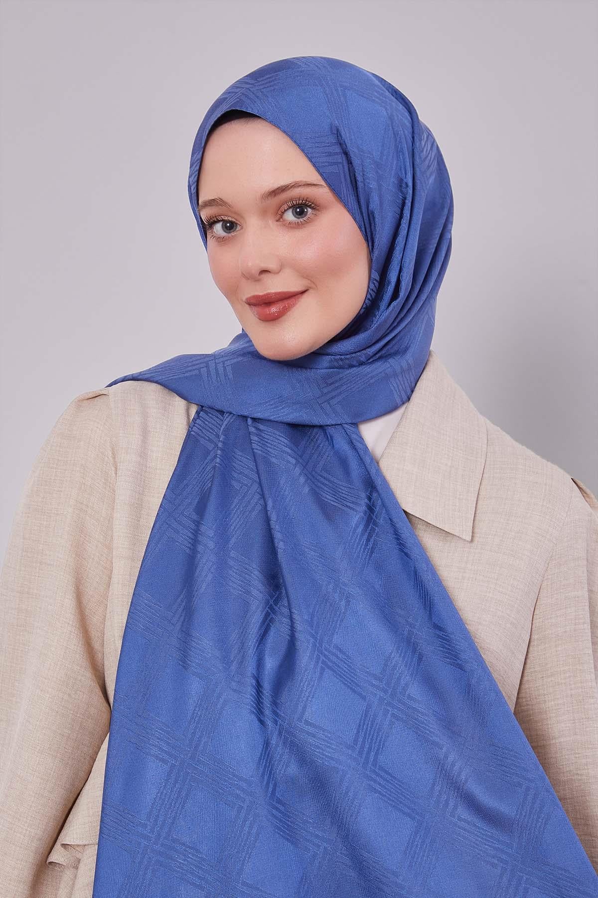 Fivescarf Kot Mavi Jakar Şal