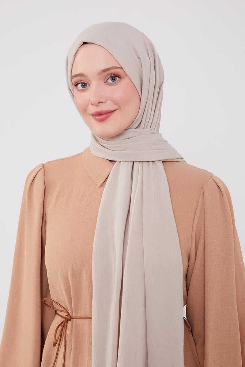 Fivescarf Koyu Bej Maxi Cotton Şal