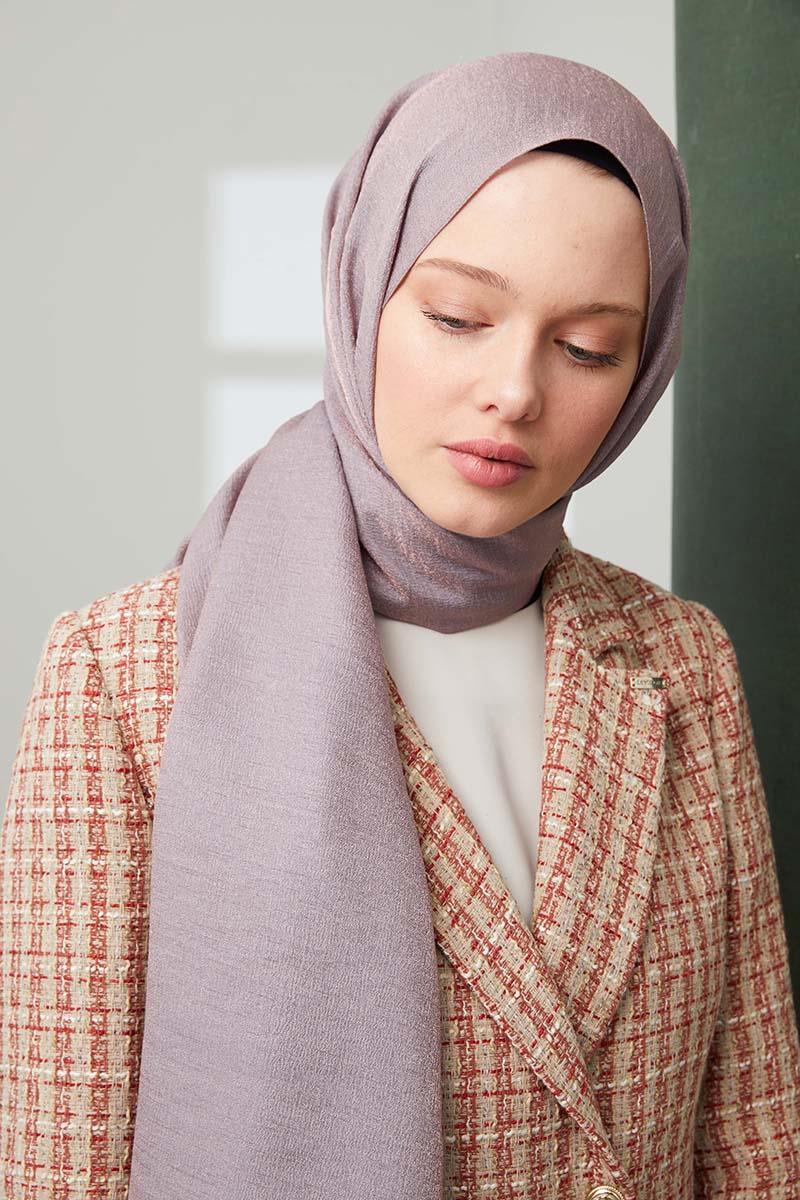 Fivescarf Koyu Gri Pırıltı Şal