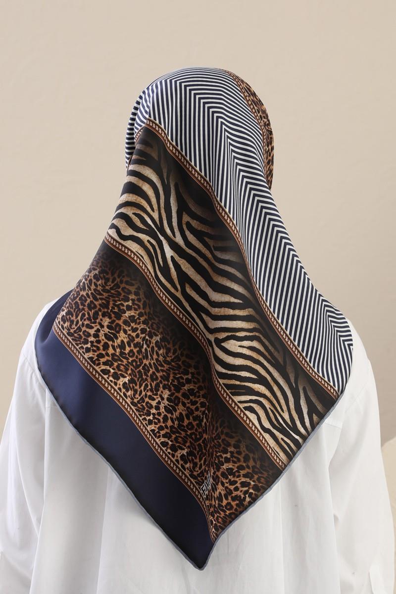 Fivescarf Koyu Gri Twill Digital Eşarp