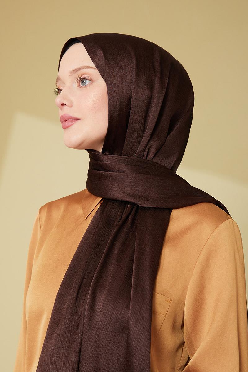 Fivescarf Koyu Kahverengi Janjan Abiye Şal