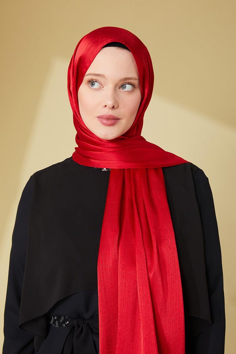 Fivescarf Koyu Kırmızı Janjan Abiye Şal