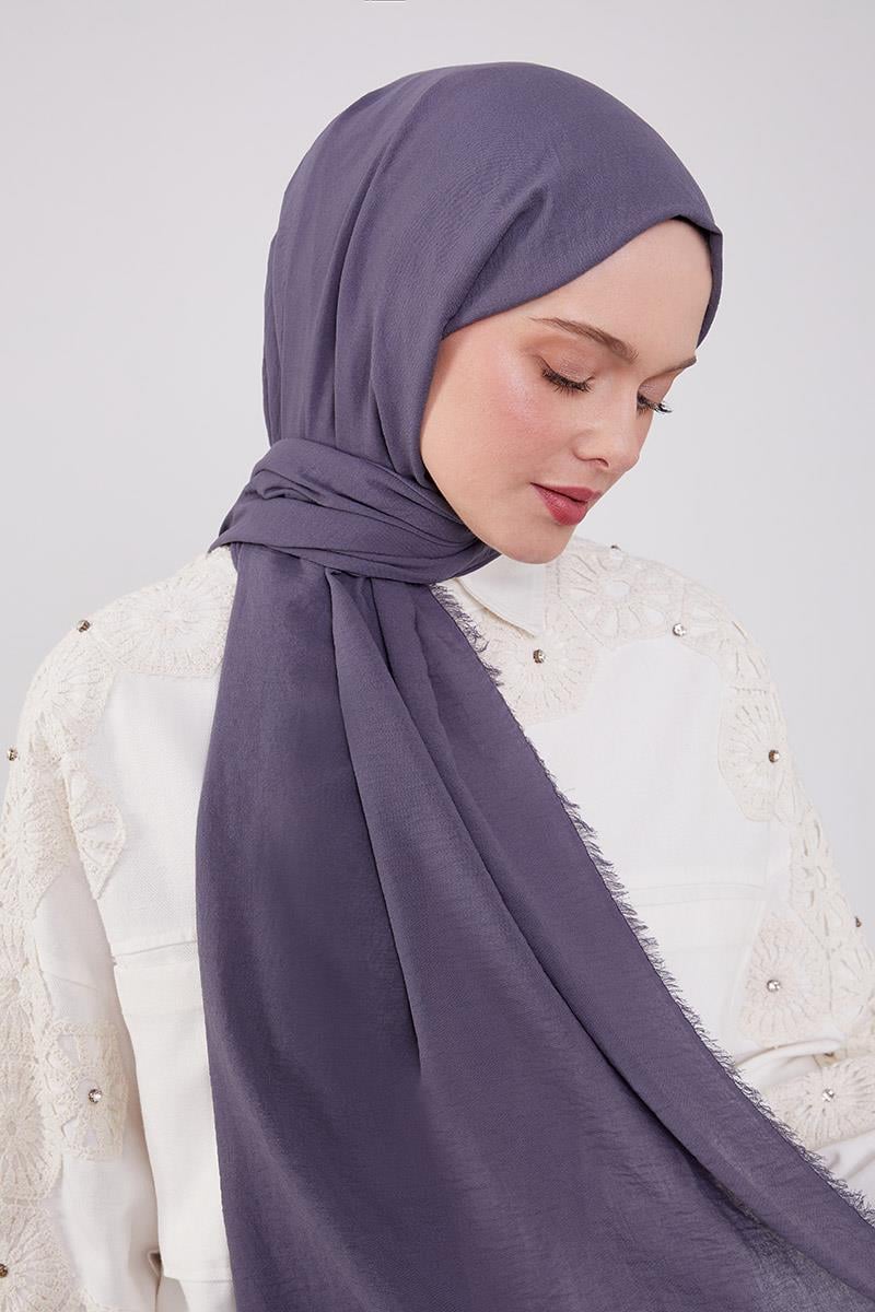 Fivescarf Koyu Kot Mavisi Maxi Cotton Şal