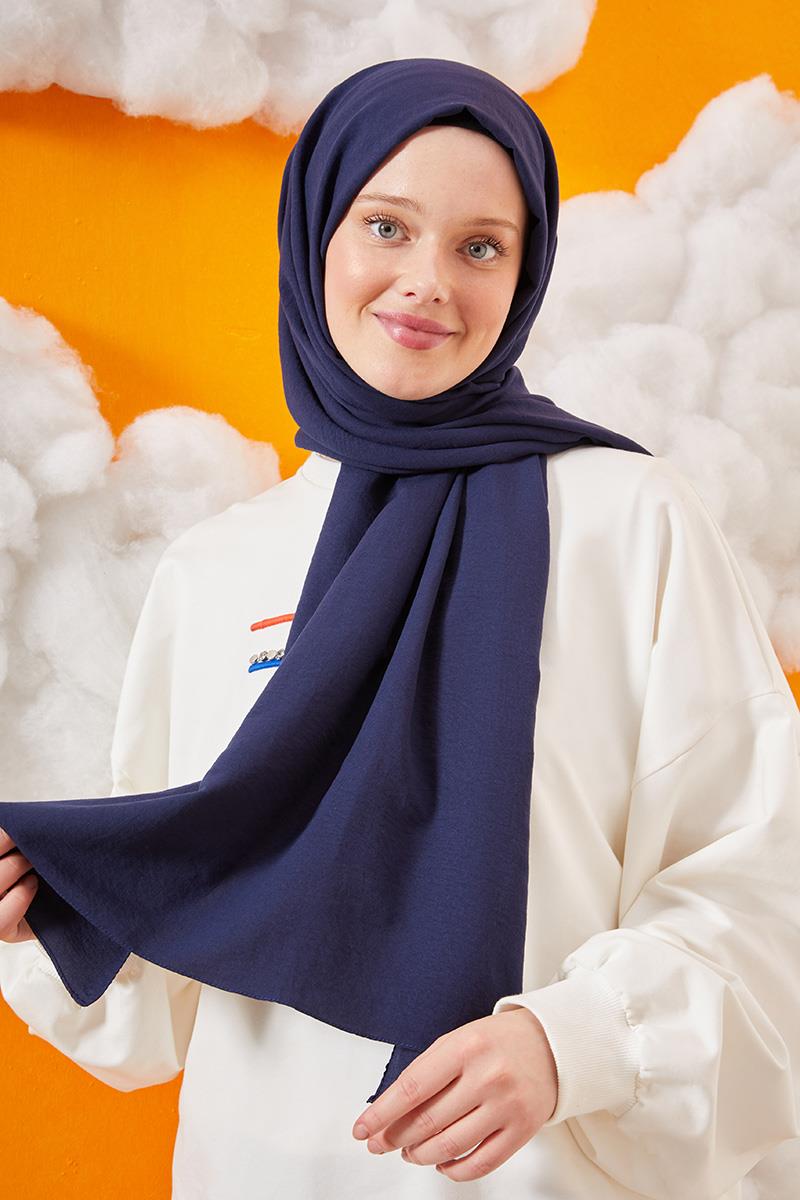 Fivescarf Koyu Lacivert Pamuk Cazz Şal