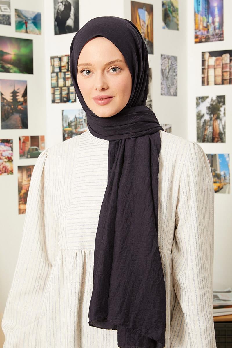 Fivescarf Koyu Lacivert Touch Pamuk Şal