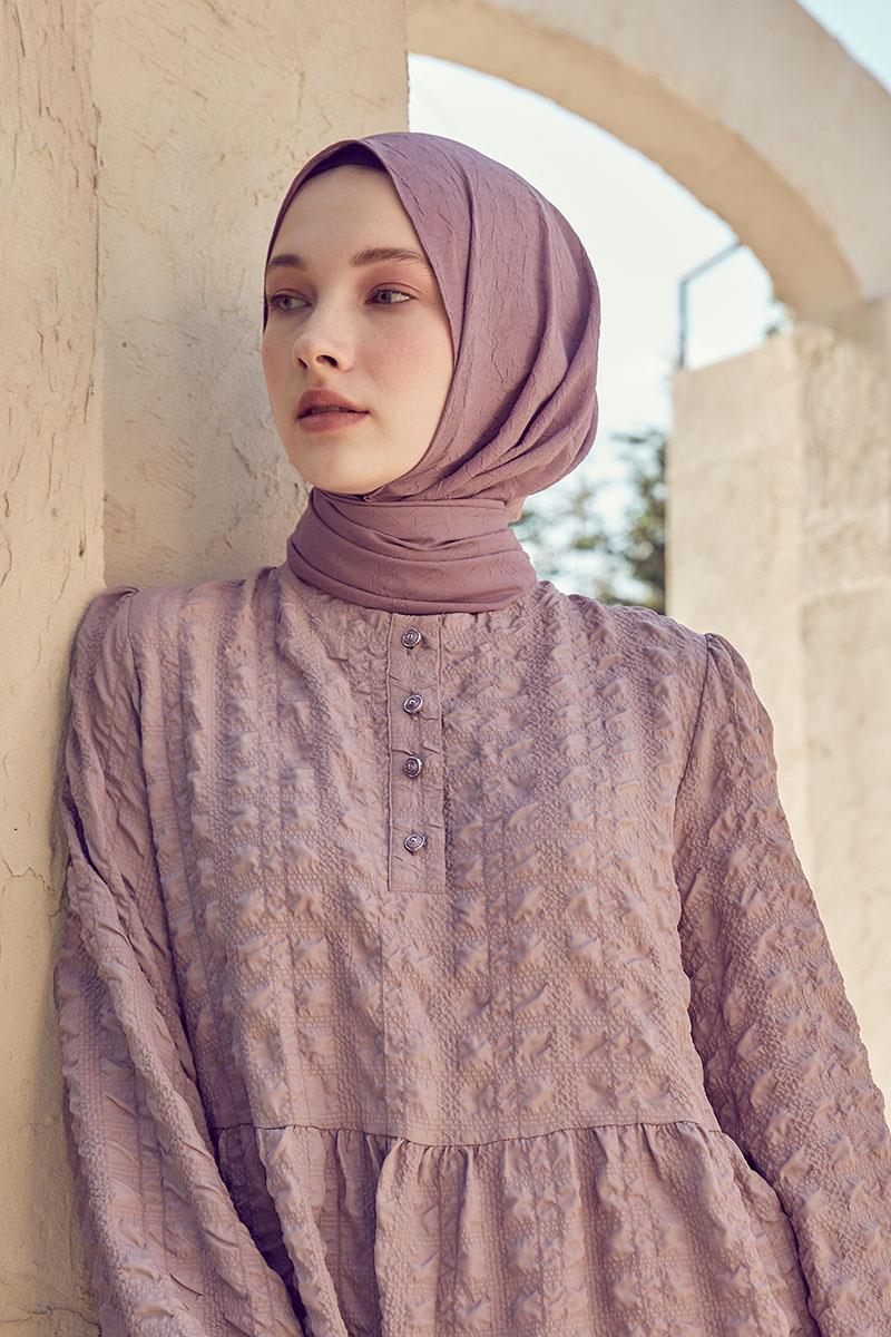 Fivescarf Koyu Leylak Kraş Krep Şal