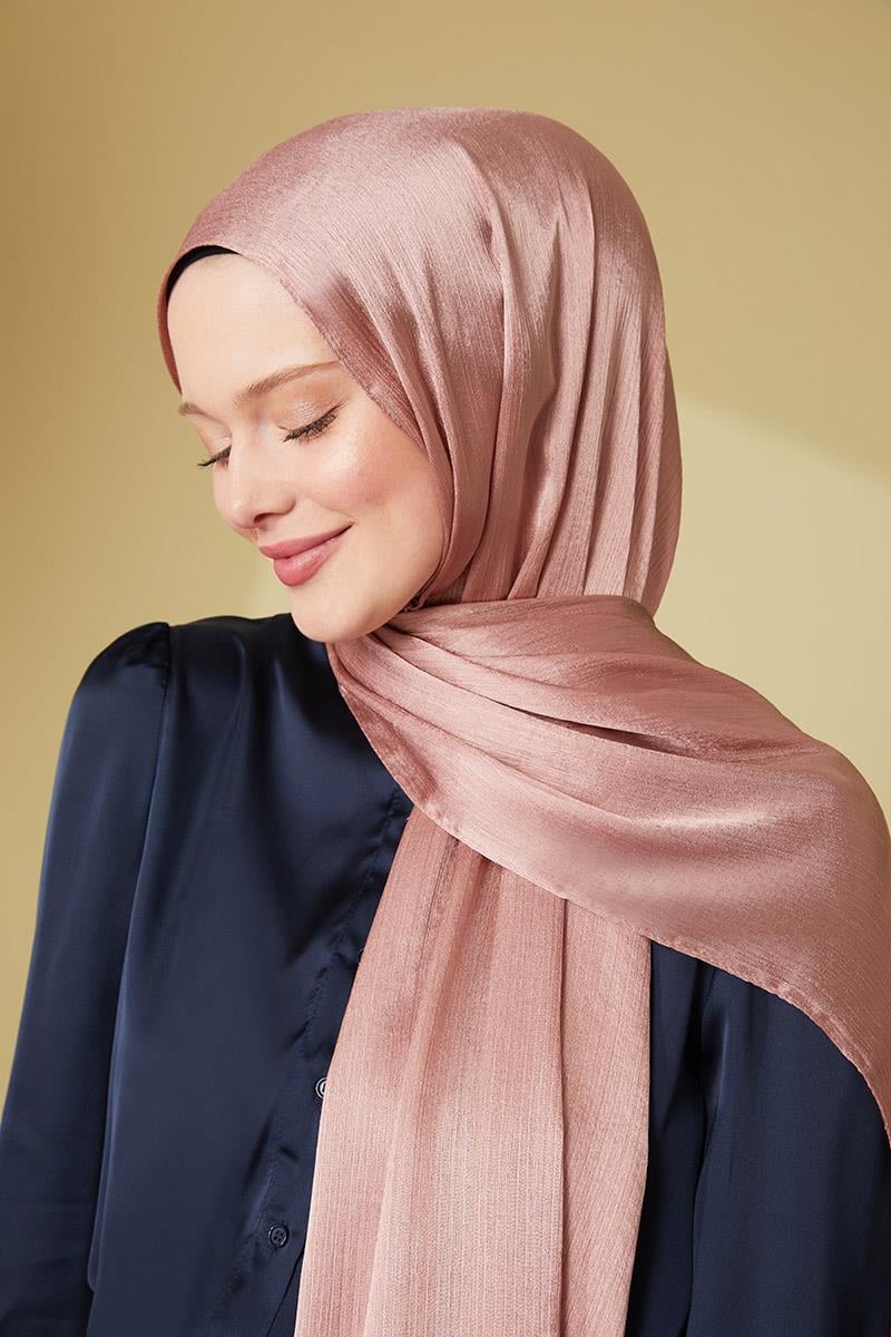 Fivescarf Koyu Pudra Janjan Abiye Şal