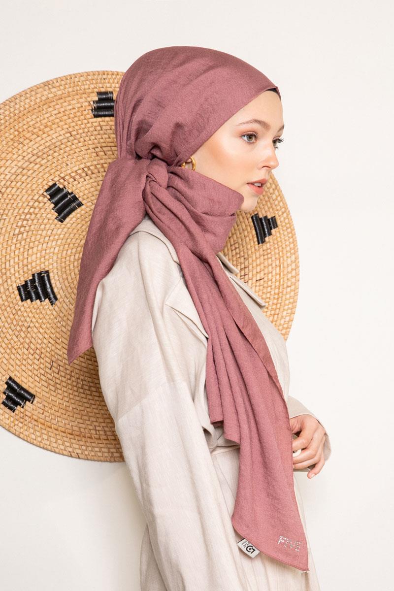 Fivescarf Koyu Pudra Junset Şal