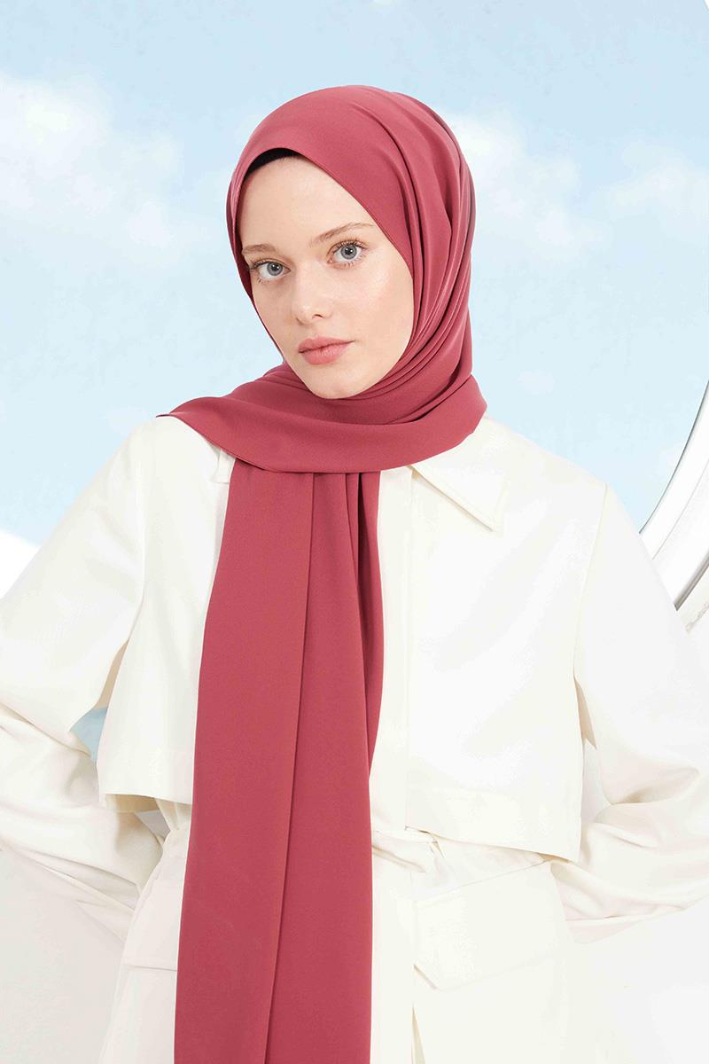 Fivescarf Koyu Pudra Medine İpeği Şal