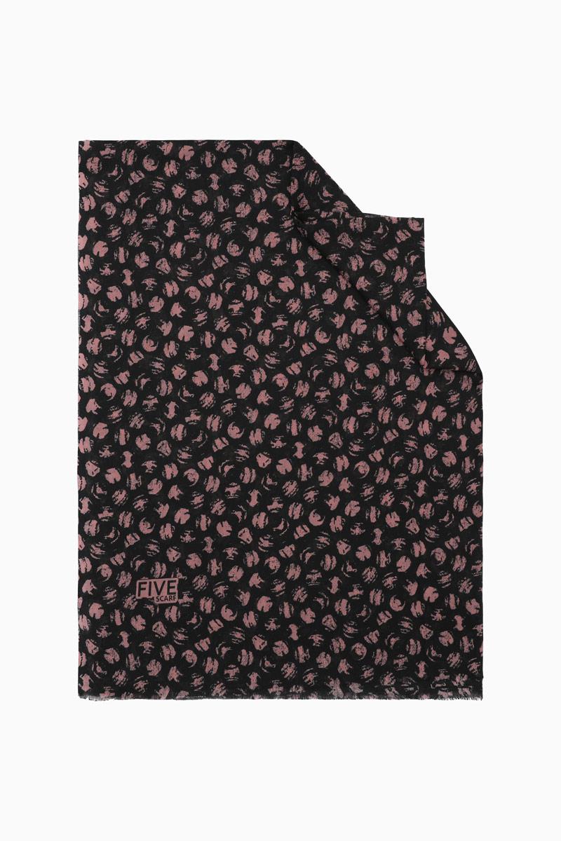Fivescarf Koyu Pudra Relax Fırça Puantiye Şal