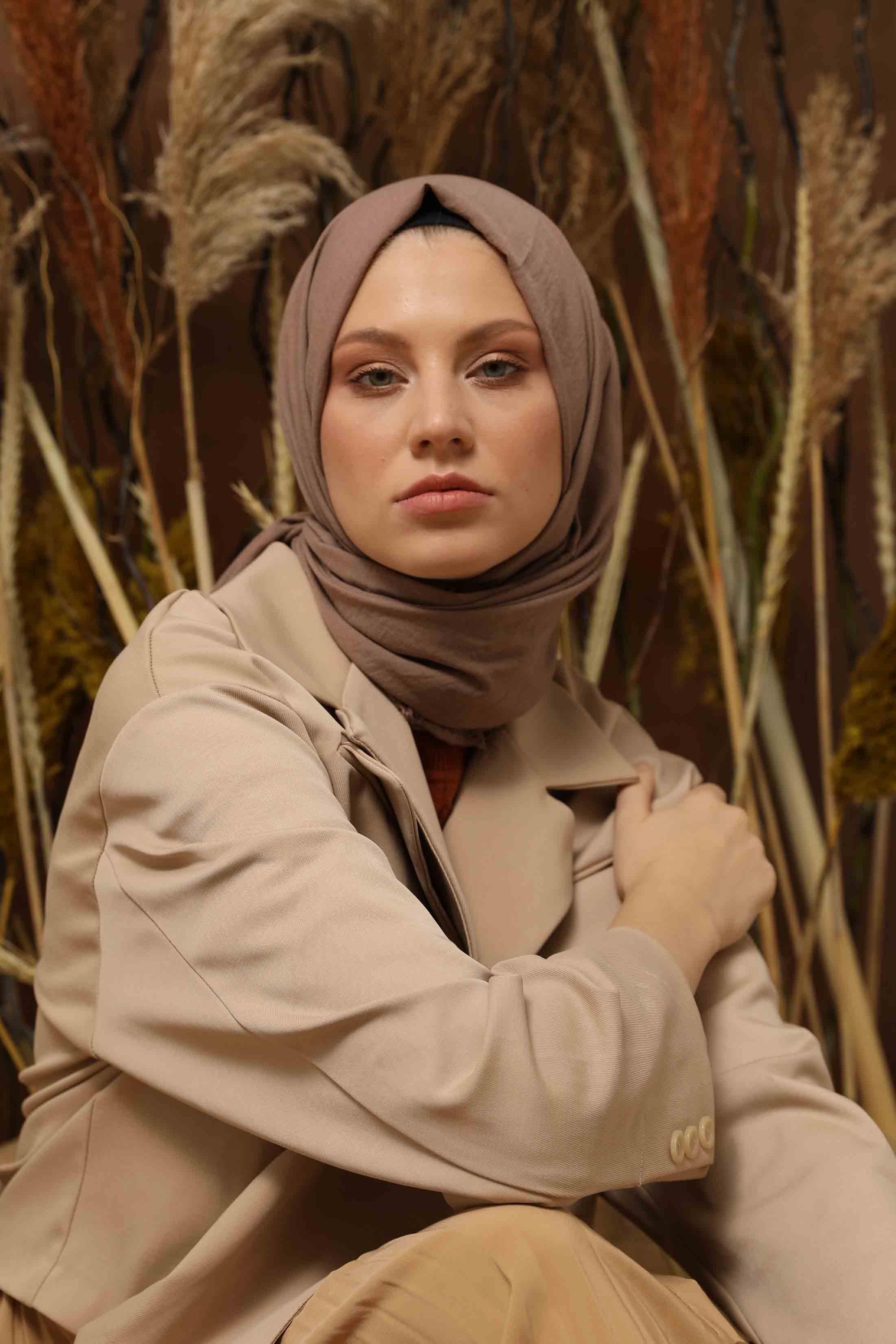 Fivescarf Koyu Vizon Maxi Cotton Şal