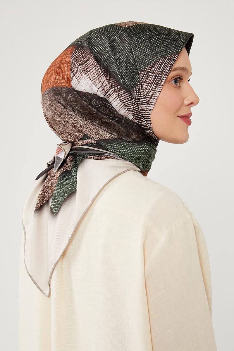 Fivescarf Koyu Yeşil Twil Digital Eşarp