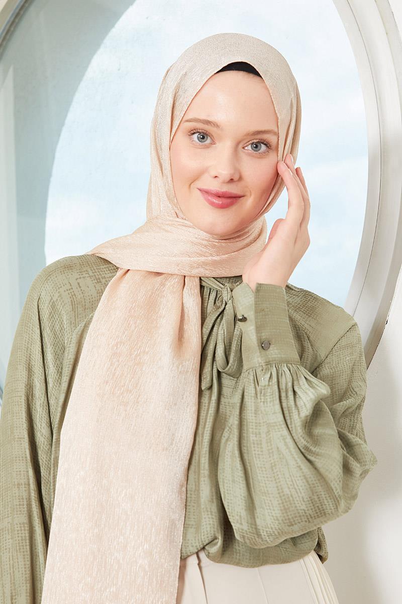 Fivescarf Krem Elmas Abiye Şal