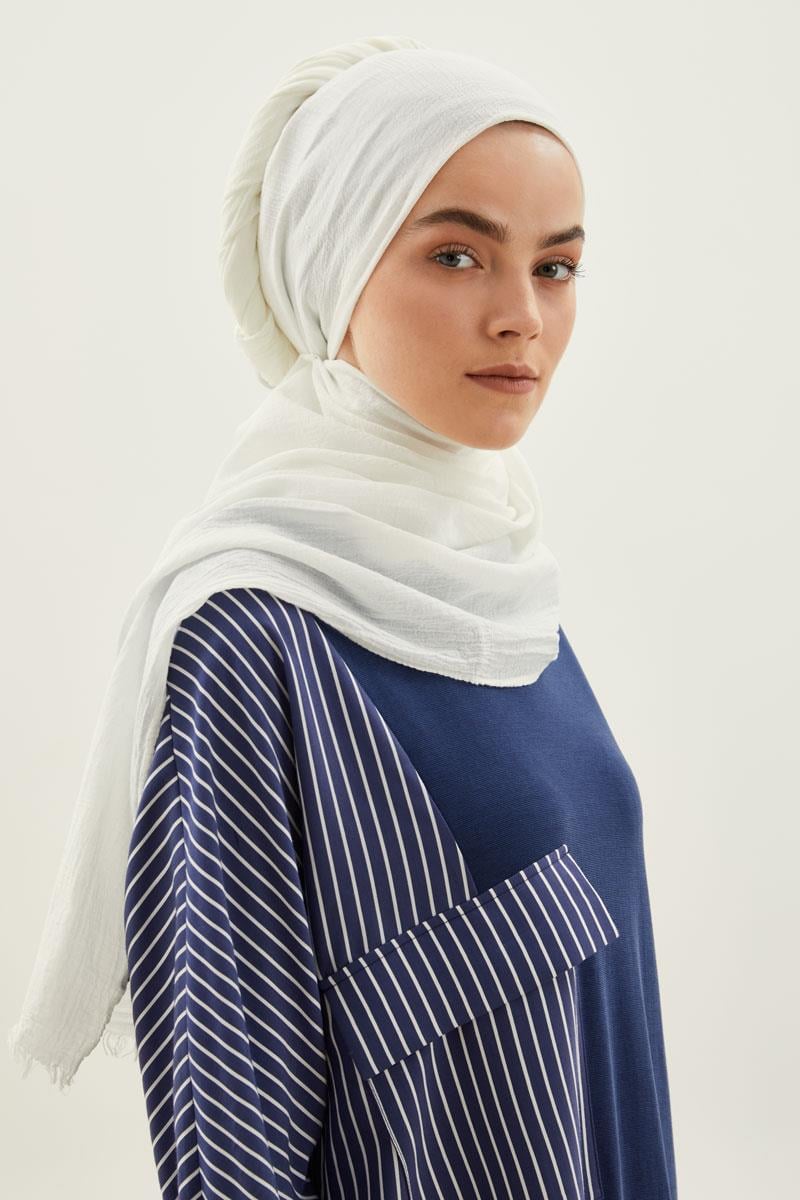 Fivescarf Krem Naturel Pamuk Şal