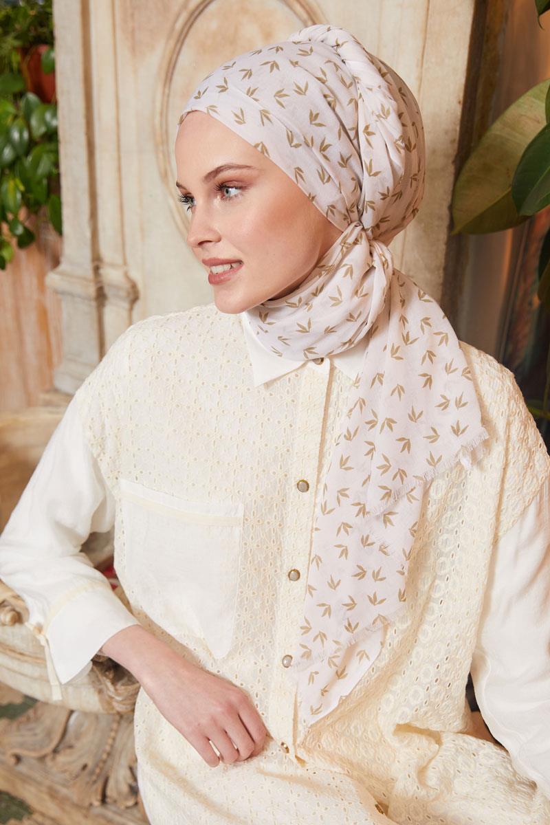 Fivescarf Krem Relax Yonca Şal