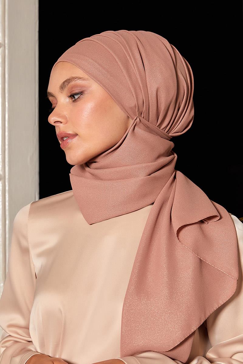 Fivescarf Krem Simli Otto Abiye Şal