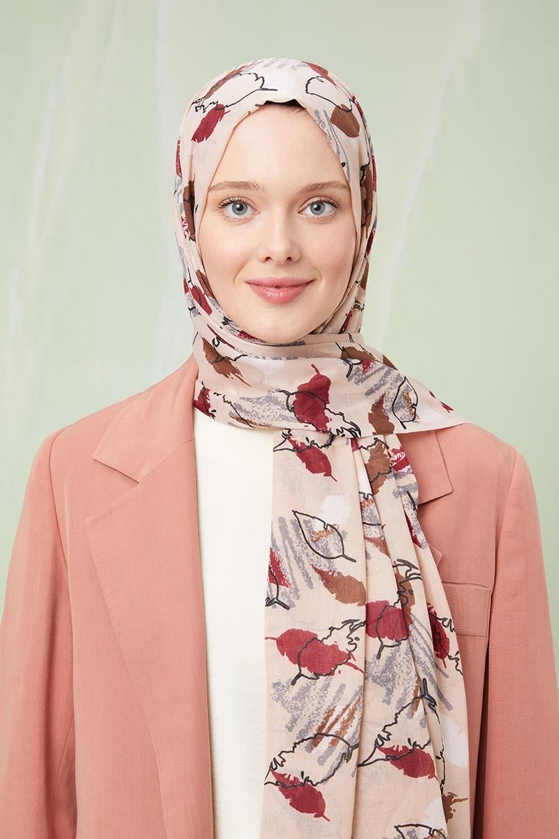 Fivescarf Kum Desenli Cotton Şal