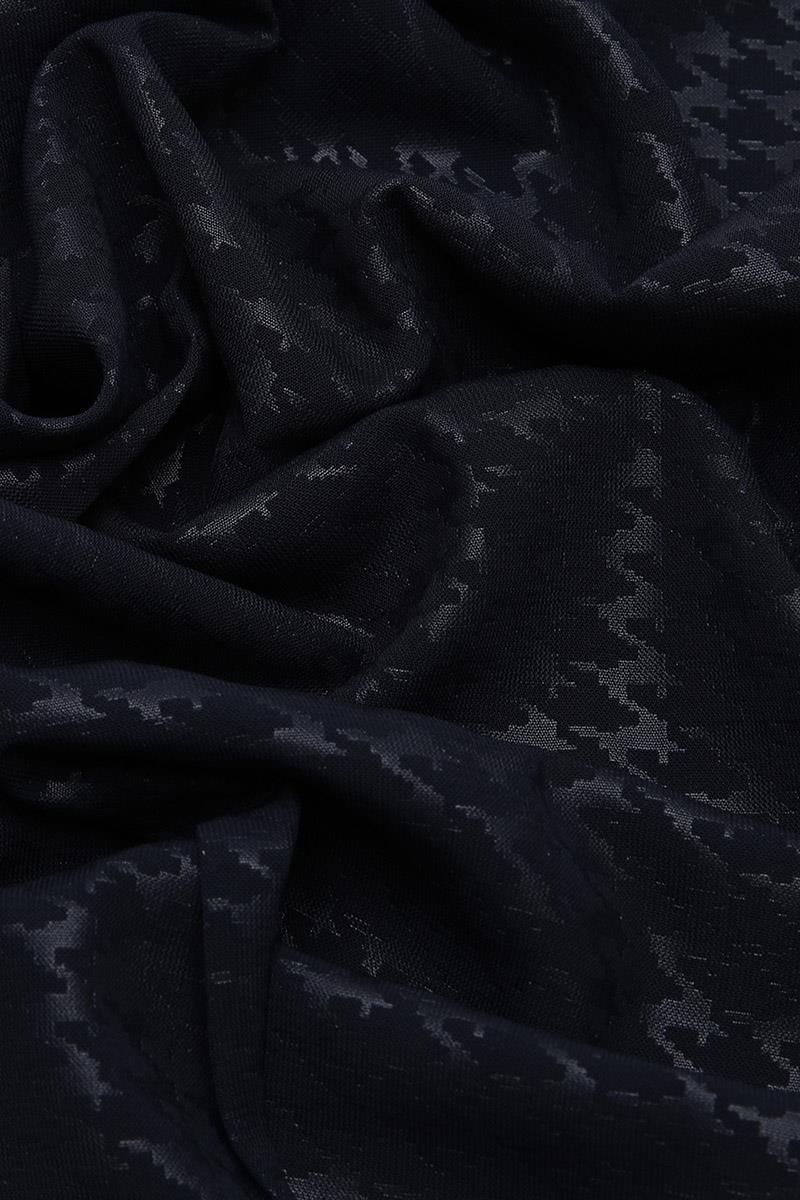 Fivescarf Lacivert Kazayağı Desen Mood Medine İpeği Şal