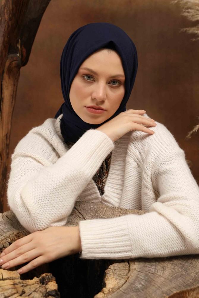 Fivescarf Lacivert Maxi Cotton Şal