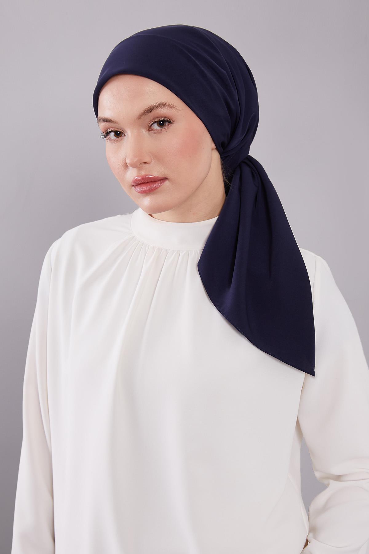 Fivescarf Lacivert Medine İpeği Şal
