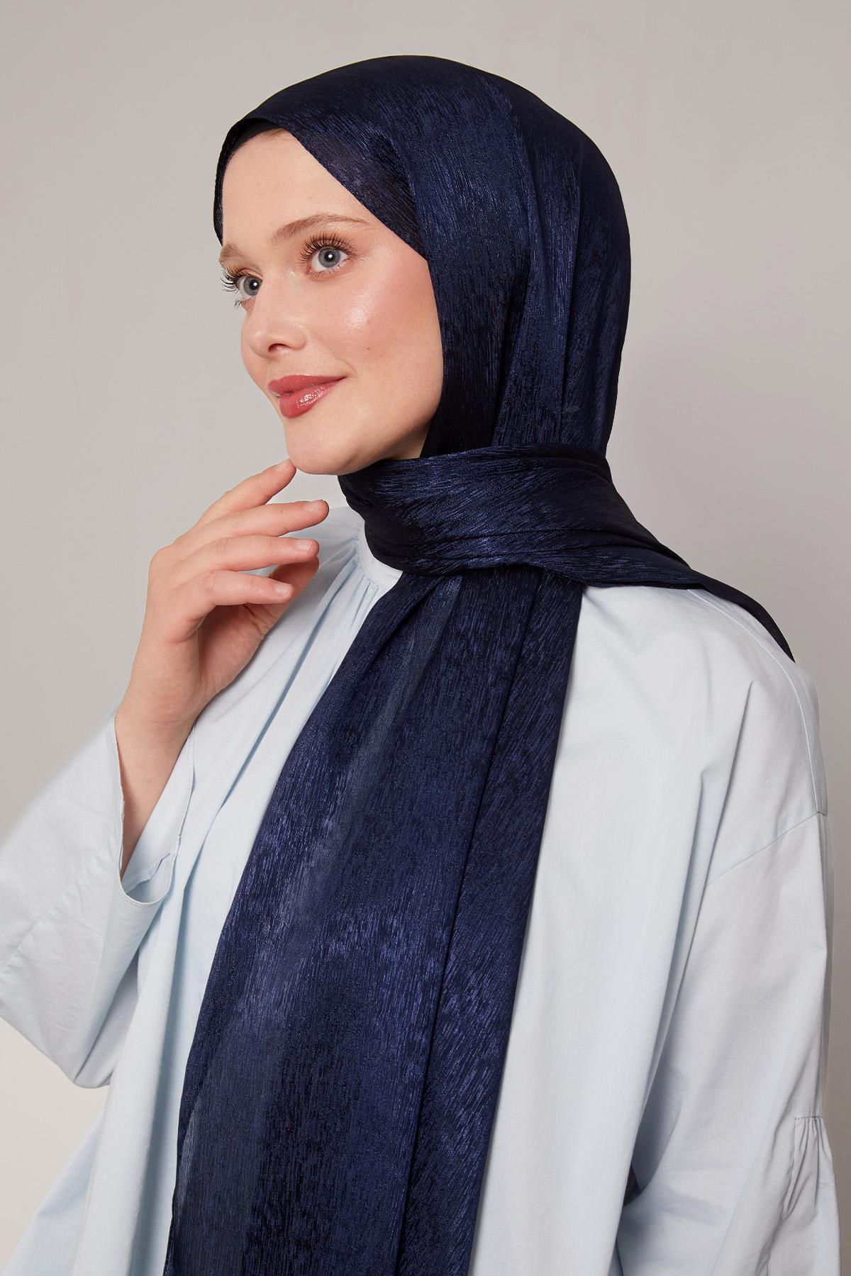 Fivescarf Lacivert Simli Diamond Şal