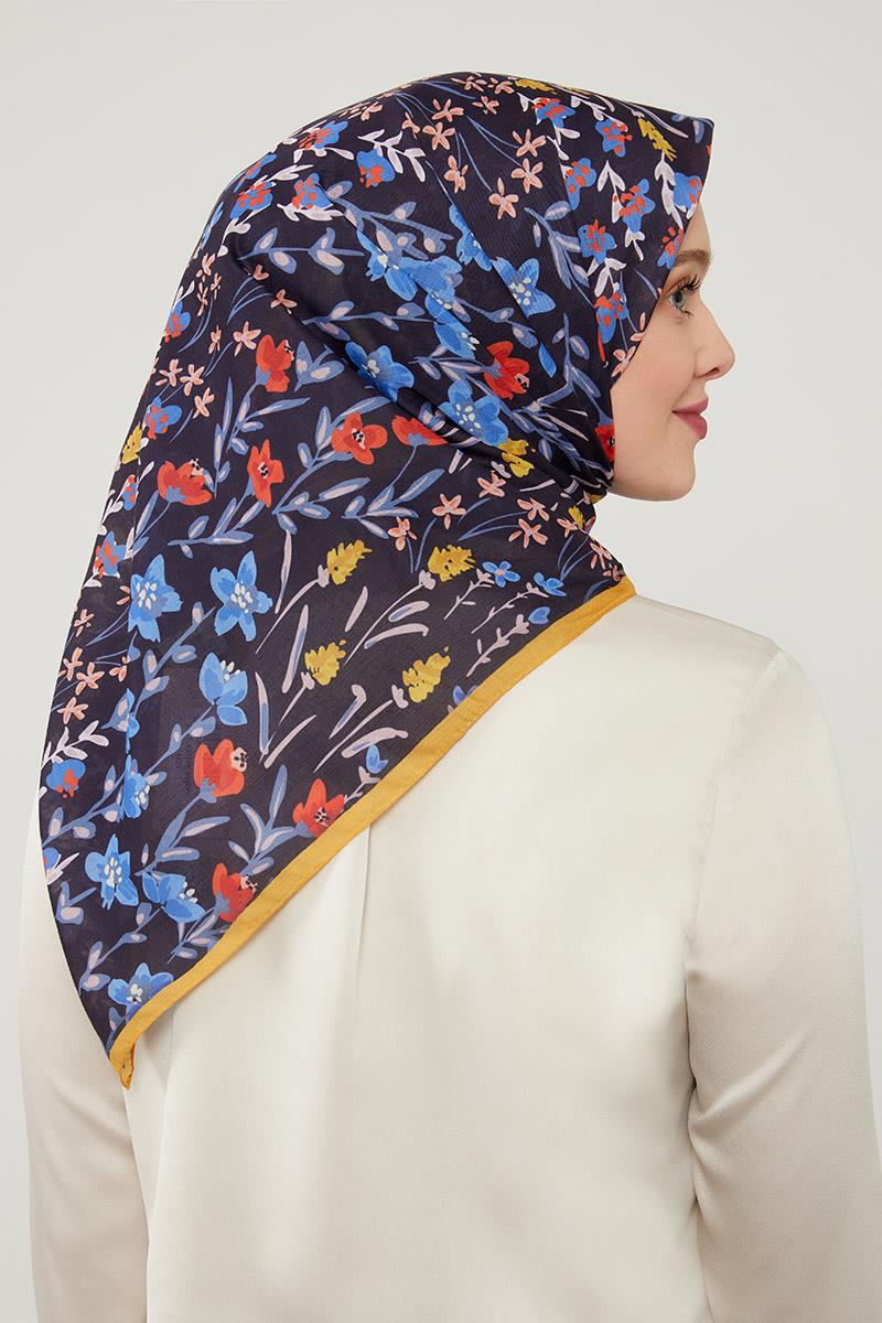 Fivescarf Lacivert Soft Cotton Eşarp