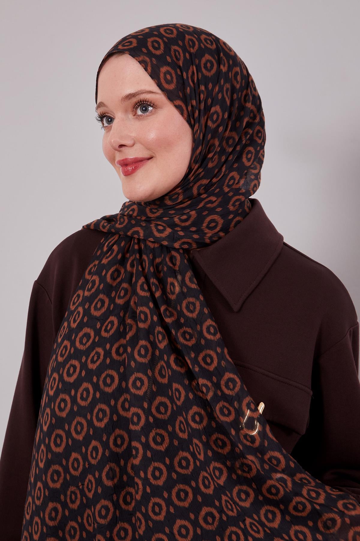 Fivescarf Latte Micro Desenli Craze Comfort Şal