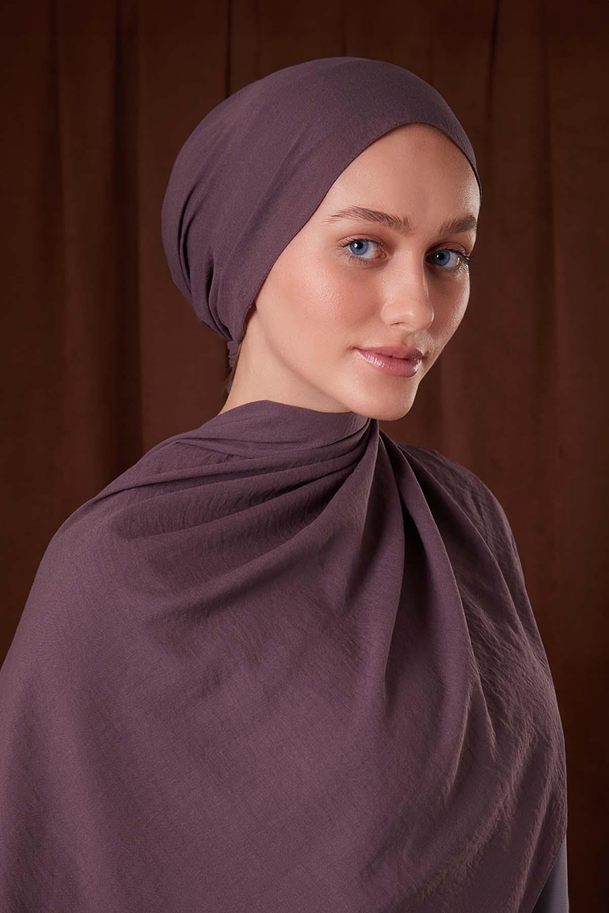 Fivescarf Leylak Düz Luna Cotton Şal