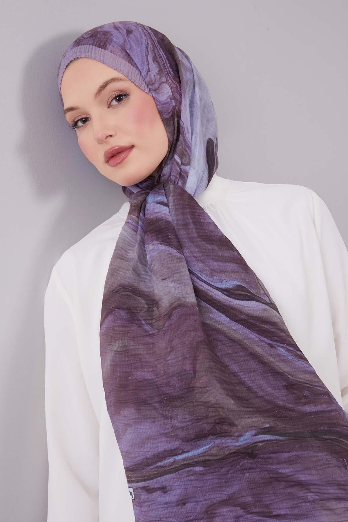Fivescarf Lila Aura Müslin Şal