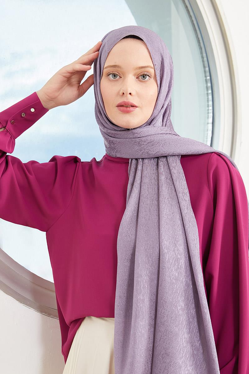 Fivescarf Lila Elmas Abiye Şal