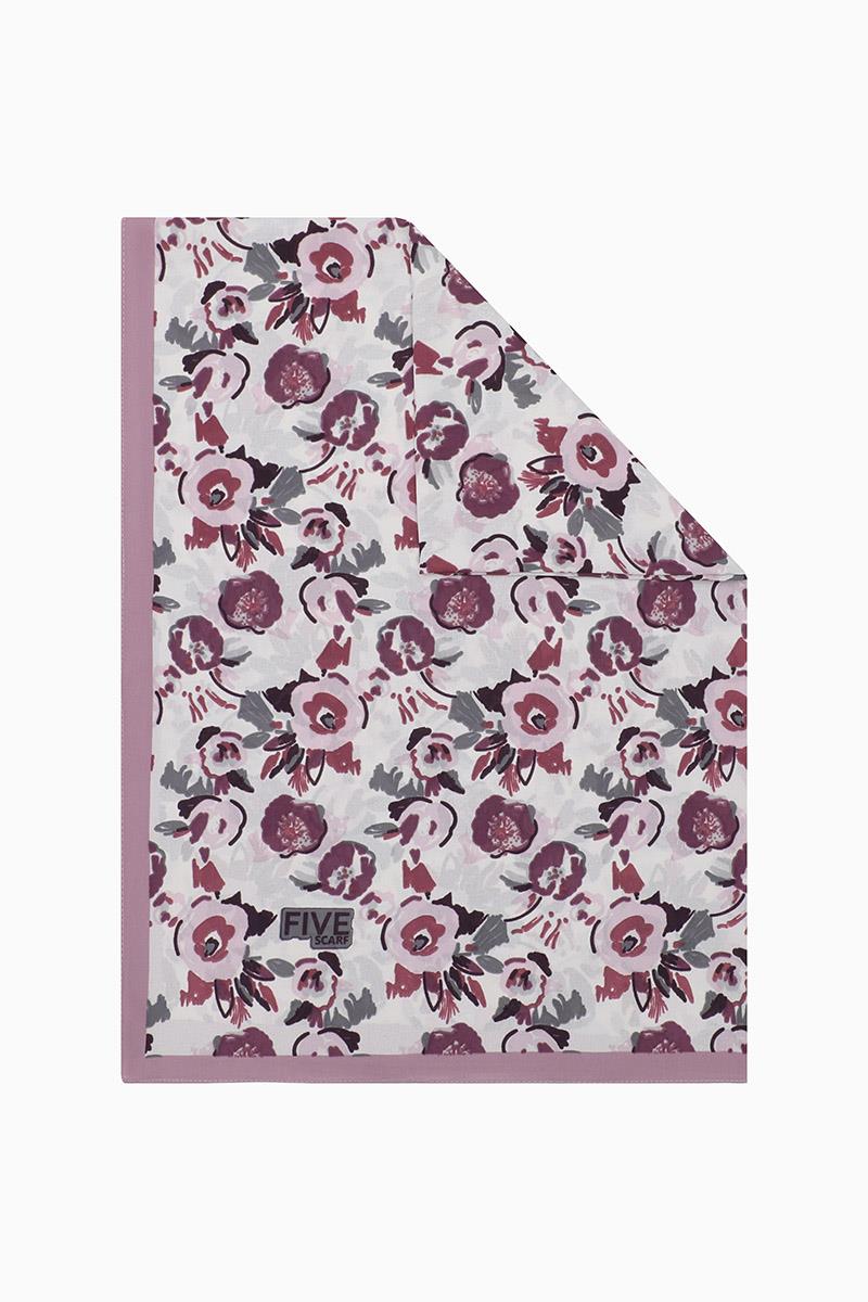 Fivescarf Lila Fulya Desen Krep Şal