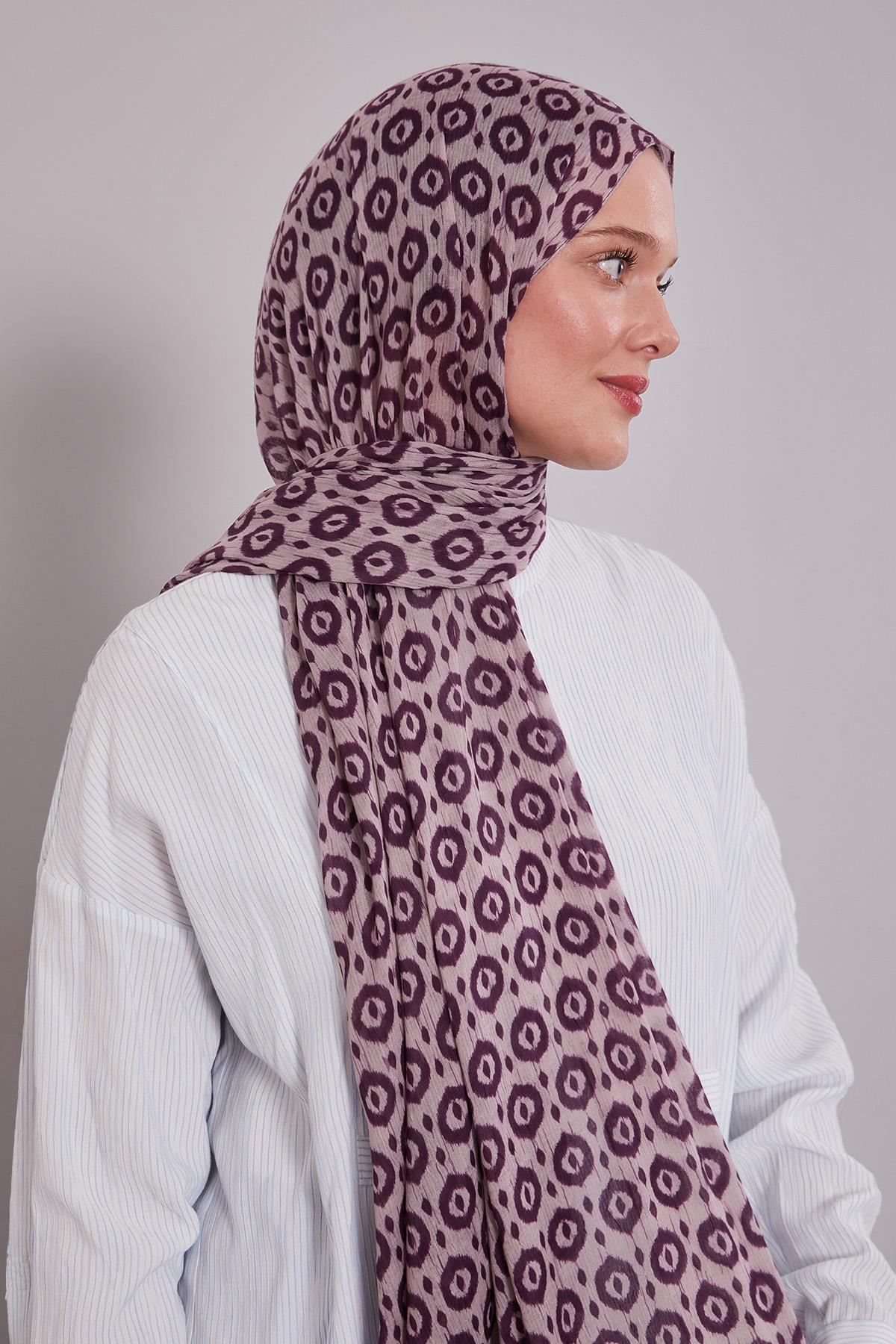 Fivescarf Lila Micro Desenli Craze Comfort Şal