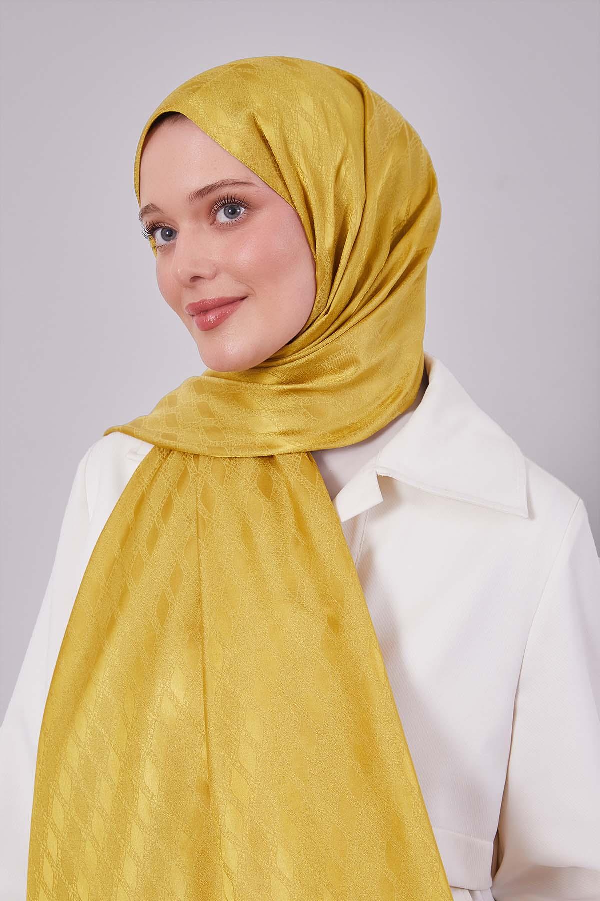 Fivescarf Lime Örgü Desen Jakar Şal