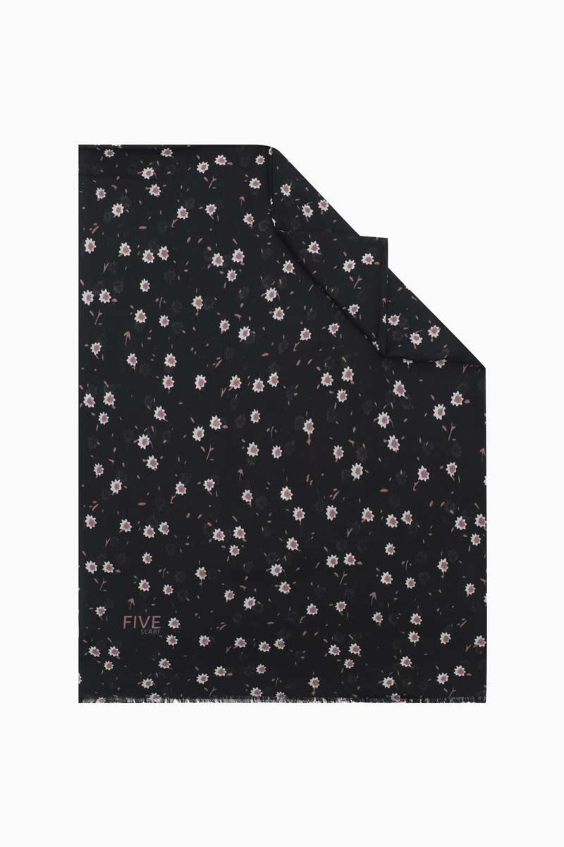 Fivescarf Mat Siyah Relax Garden Şal