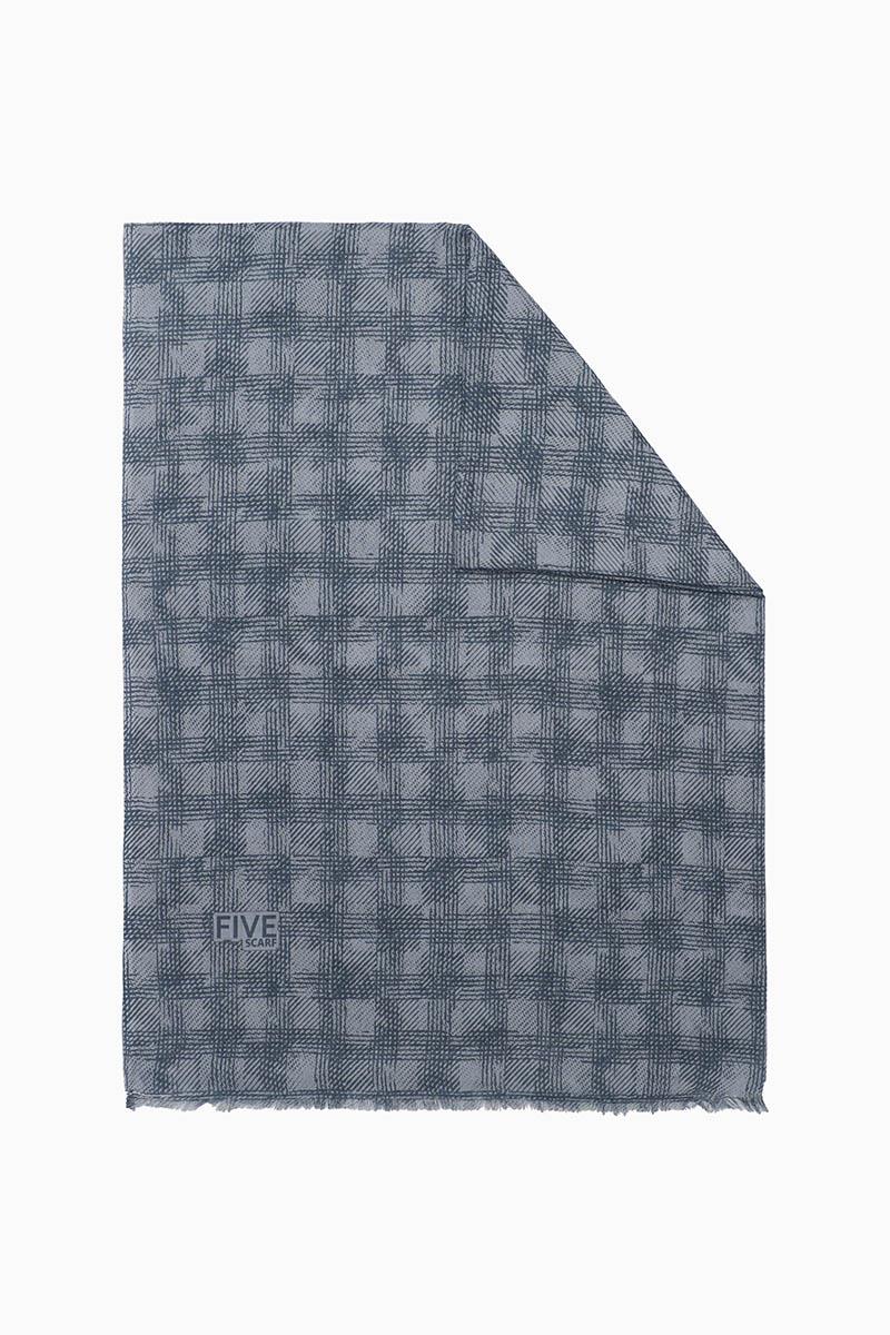 Fivescarf Mavi Relax Ekose Desen Şal