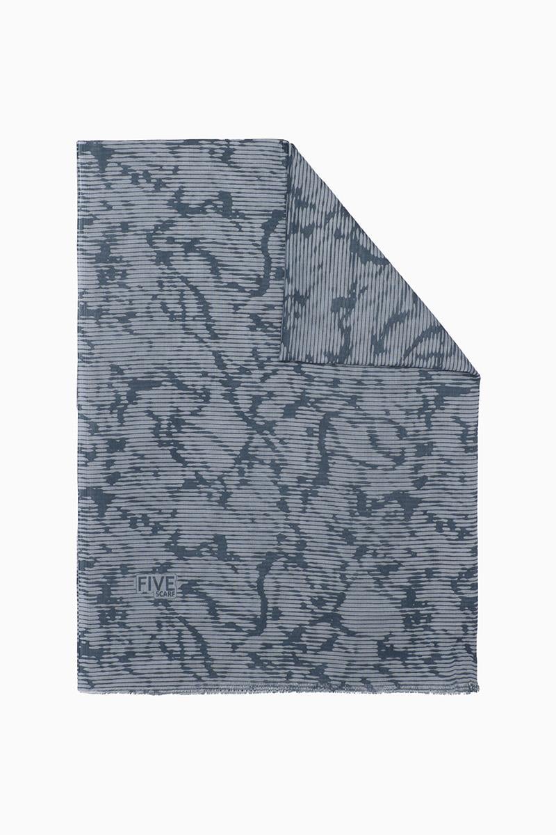 Fivescarf Mavi Relax Mermer Desen Şal