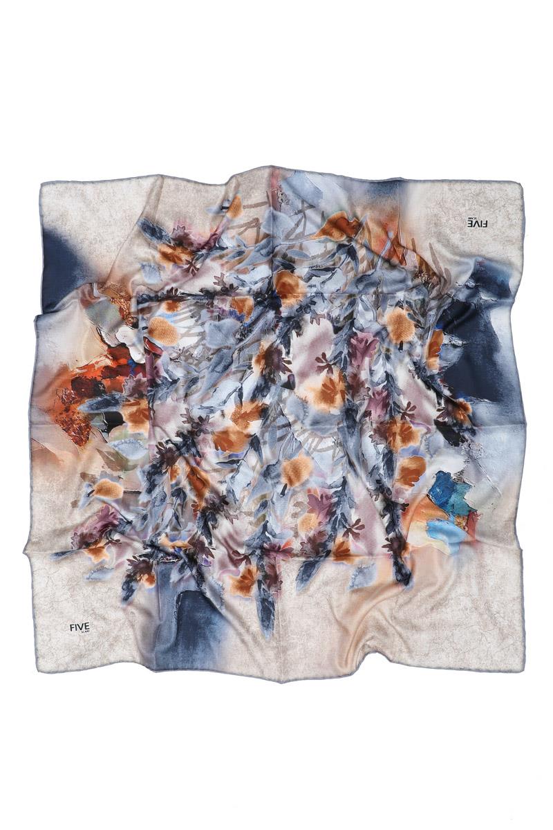 Fivescarf Mavi Twill Digital Eşarp