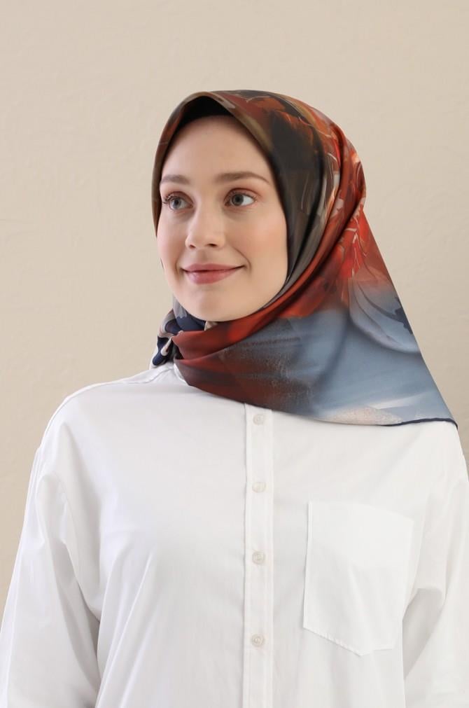 Fivescarf Mavi Twill Digital Eşarp
