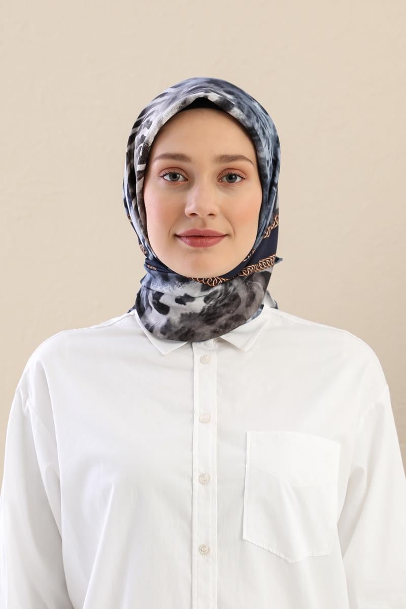 Fivescarf Mavi Twill Digital Eşarp