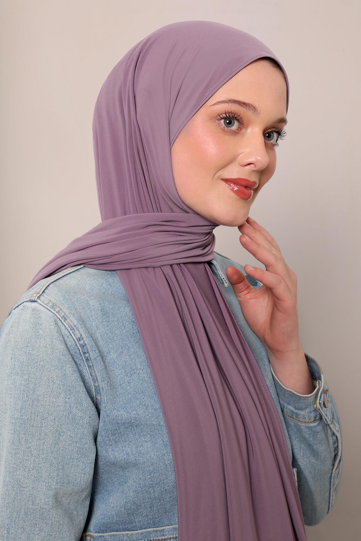 Fivescarf Menekşe Düz Premium Jersey Şal